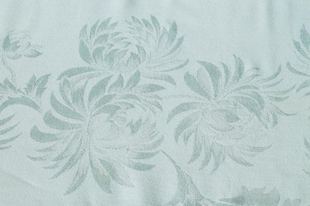 photo of pale mint green spring table linens, vintage damask tablecloth & napkins set #4