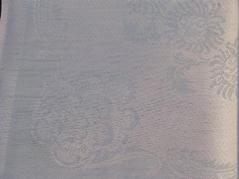 photo of pale pink vintage damask tablecloth and napkins, original label #3