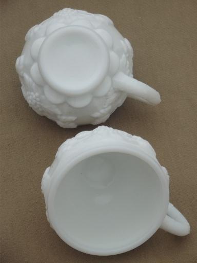 photo of paneled grape milk glass punch cups set of 12, vintage Westmoreland #3