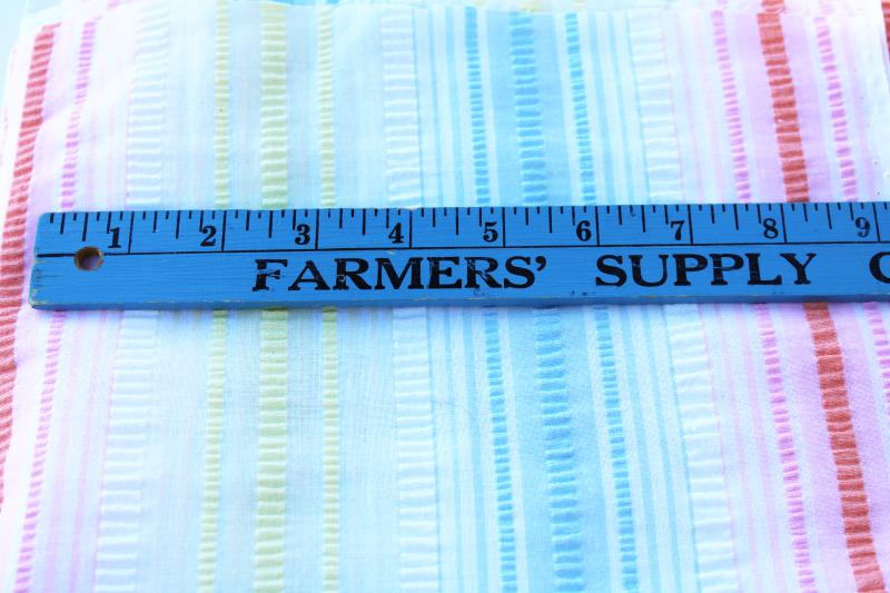 photo of pastels on white summery cotton seersucker preppy vintage fabric candy stripe #3