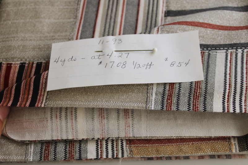 photo of patchwork plaids print cotton fabric, neutral colors old New England coastal style  #2