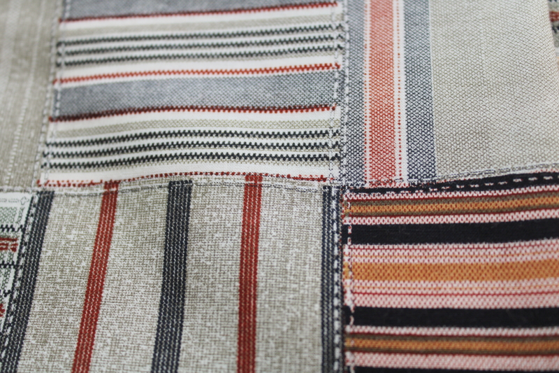 photo of patchwork plaids print cotton fabric, neutral colors old New England coastal style  #6