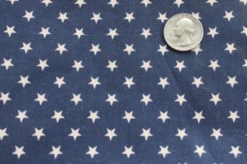 photo of patriotic stars print cotton fabric, cream w/ navy blue primitive Americana style