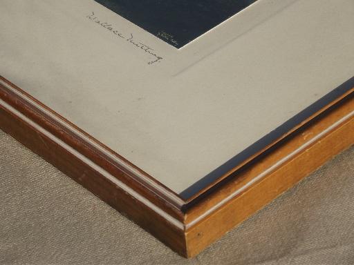 photo of pencil signed Wallace Nutting print, Birch Hilltop hand colored vintage photo #6