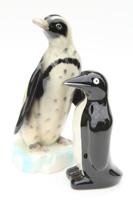 photo of penguins vintage ceramic figurines, large penguin figures, very retro! #1