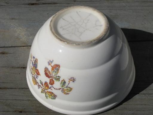 photo of petit-point bramble leaf Bak-In Ware oven pottery lot, 30s vintage #7