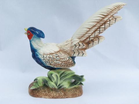 photo of pheasants pair hand-painted pheasant figurines, vintage Artmark Japan #4