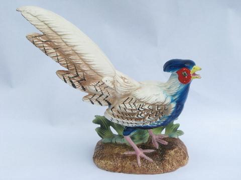 photo of pheasants pair hand-painted pheasant figurines, vintage Artmark Japan #5