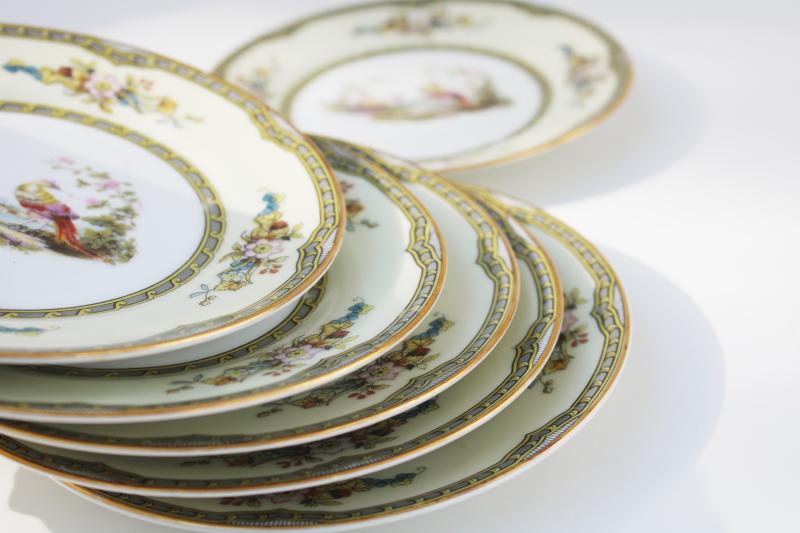 photo of pheasants pattern vintage Windsor Noritake M mark china bread plates hand painted birds #5