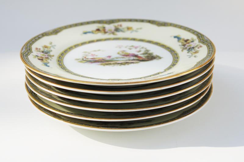 photo of pheasants pattern vintage Windsor Noritake M mark china bread plates hand painted birds #7