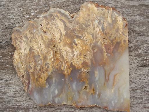 photo of picture agate natural stone rock slabs w/ hand painted landscape scenes #4