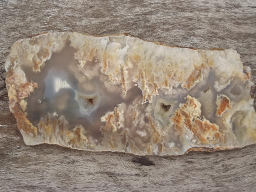 photo of picture agate natural stone rock slabs w/ hand painted landscape scenes #7