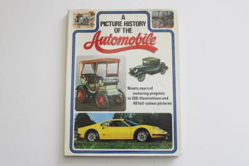 catalog photo of picture history of the automobile from early autos to 70s muscle cars, tons of old photos