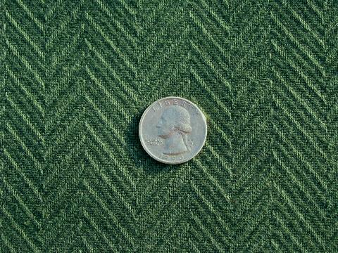 photo of pine green herringbone weave vintage cotton barkcloth fabric, 7 yds #1