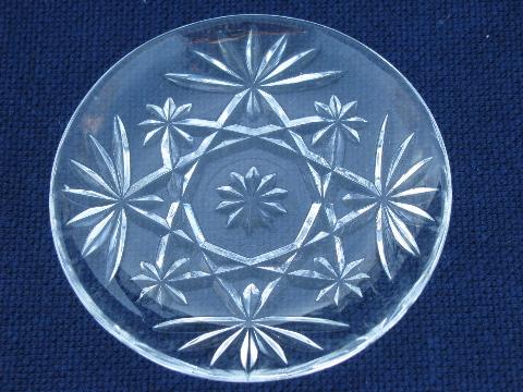 photo of pineapple pattern pres-cut pattern glass sherbets, cups and tiny plates #2