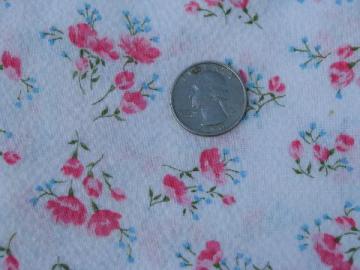 catalog photo of pink & blue flowers, vintage 1950s print cotton plisse