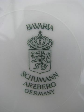 photo of pink rose and tulip, vintage Schumann Bavaria dinner plates lot #4