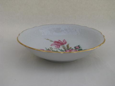 photo of pink rose and tulip, vintage Schumann Bavaria lot of bowls #3