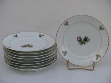 catalog photo of pink roses antique vintage Haviland Limoges china salad plates