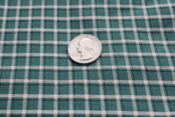 photo of plaid cotton shirting fabric, 7 yds vintage work clothes camp shirt material #3