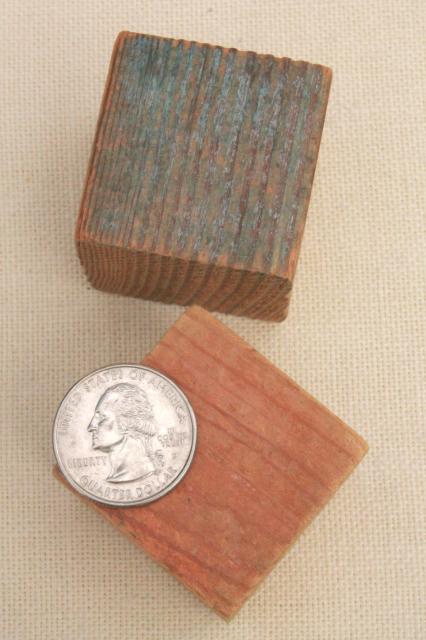 photo of plain primitive handmade wooden blocks, 1930s depression era wood building block toy #5