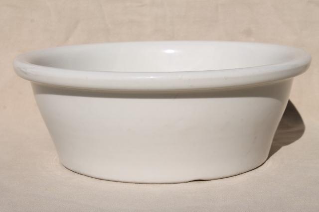 photo of plain simple farmhouse style white ironstone big bowl, vintage Hall china #1