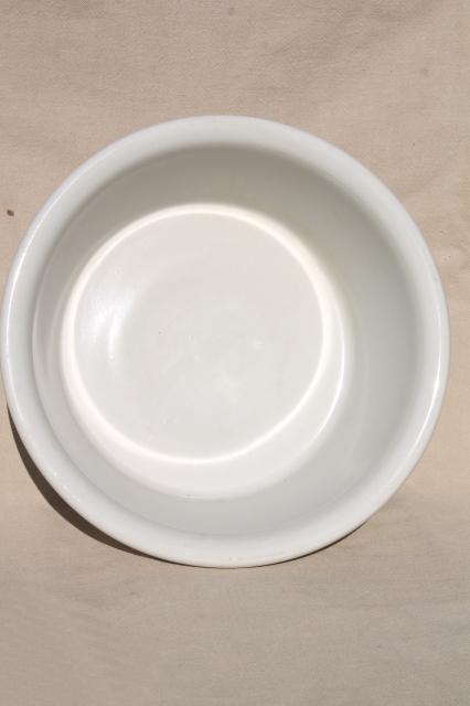 photo of plain simple farmhouse style white ironstone big bowl, vintage Hall china #2