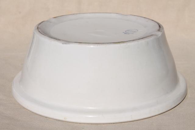 photo of plain simple farmhouse style white ironstone big bowl, vintage Hall china #3