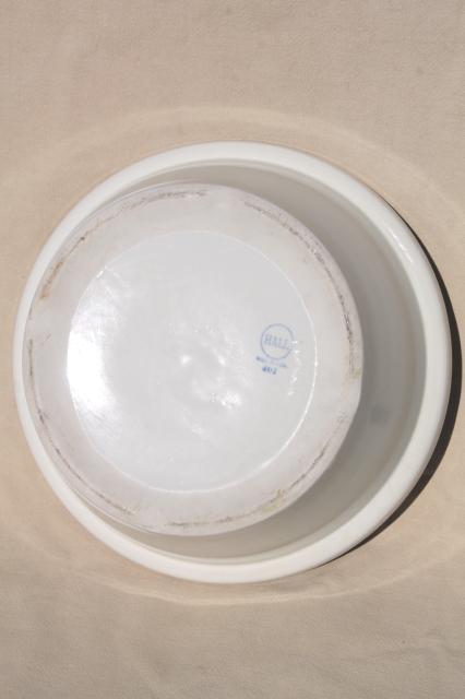 photo of plain simple farmhouse style white ironstone big bowl, vintage Hall china #4