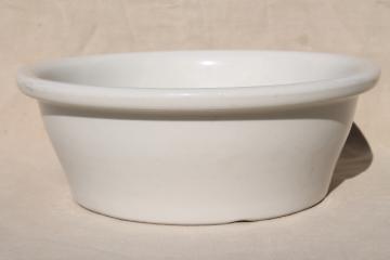 catalog photo of plain simple farmhouse style white ironstone big bowl, vintage Hall china