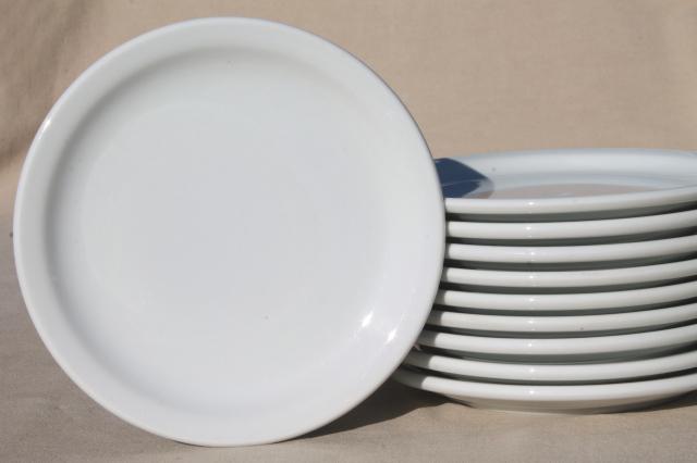 photo of plain & simple vintage white ironstone china dishes, euro style all purpose plates #3