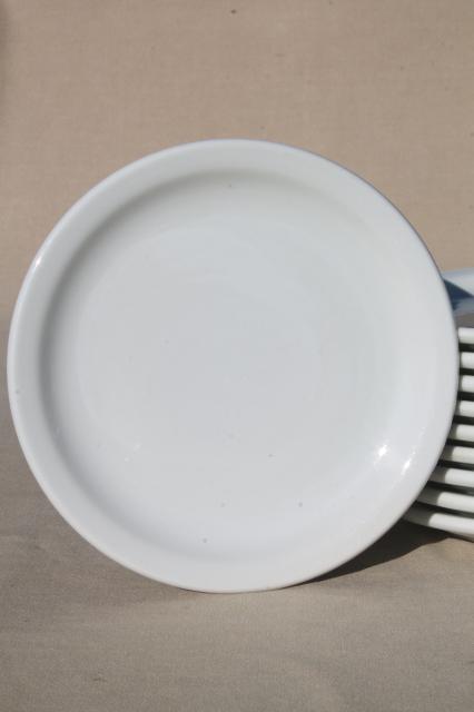 photo of plain & simple vintage white ironstone china dishes, euro style all purpose plates #4