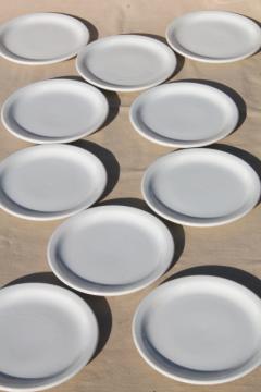 catalog photo of plain & simple vintage white ironstone china dishes, euro style all purpose plates