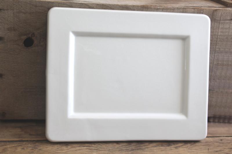 photo of plain white china 'frame' or sign or serving tray, write & wipe off memo board #1