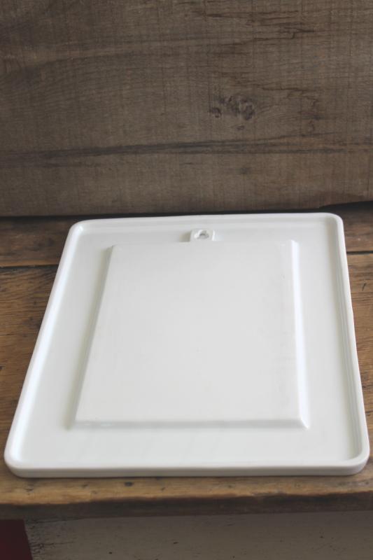 photo of plain white china 'frame' or sign or serving tray, write & wipe off memo board #3