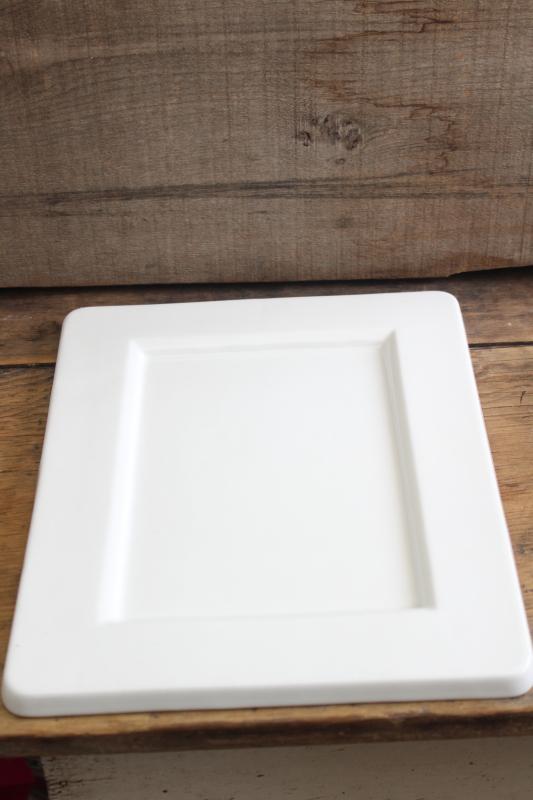 photo of plain white china 'frame' or sign or serving tray, write & wipe off memo board #5