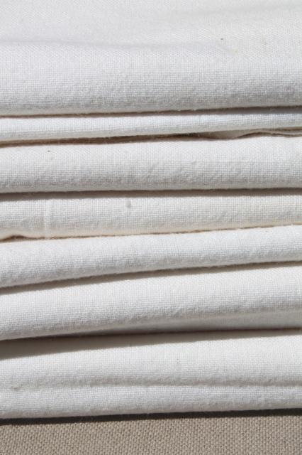 photo of plain white cotton feedsack fabric, authentic old flour sacks for days of the week towels #3