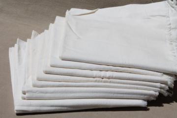 catalog photo of plain white cotton feedsack fabric, authentic old flour sacks for days of the week towels