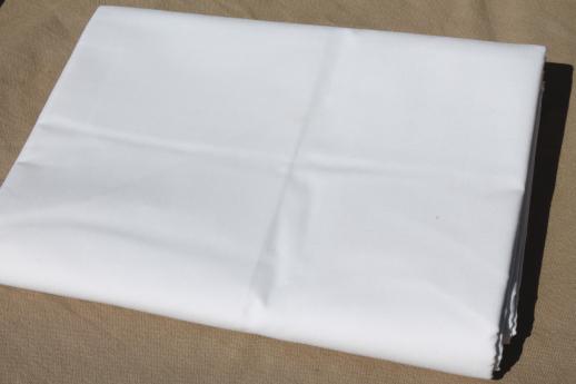 photo of plain white easy care cotton poly blend sheets & pillowcases, vintage bed linens lot #10