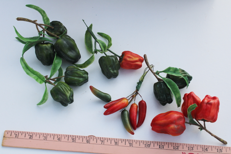 photo of plastic chili peppers realistic faux fruit veg chile pepper lot western decor photo prop #1