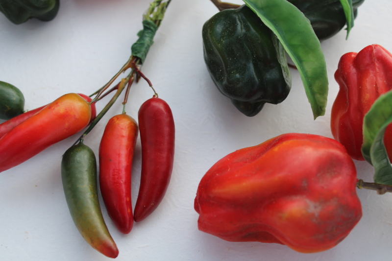 photo of plastic chili peppers realistic faux fruit veg chile pepper lot western decor photo prop #2