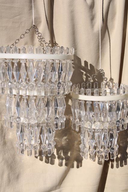 photo of plastic prisms little chandelier lights, hanging light for plain single bulb fixtures #1