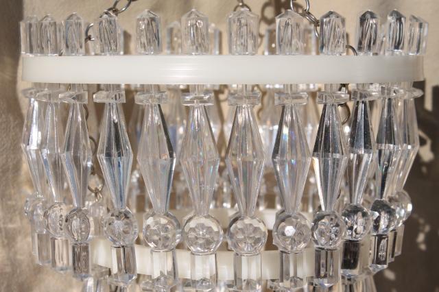 photo of plastic prisms little chandelier lights, hanging light for plain single bulb fixtures #3