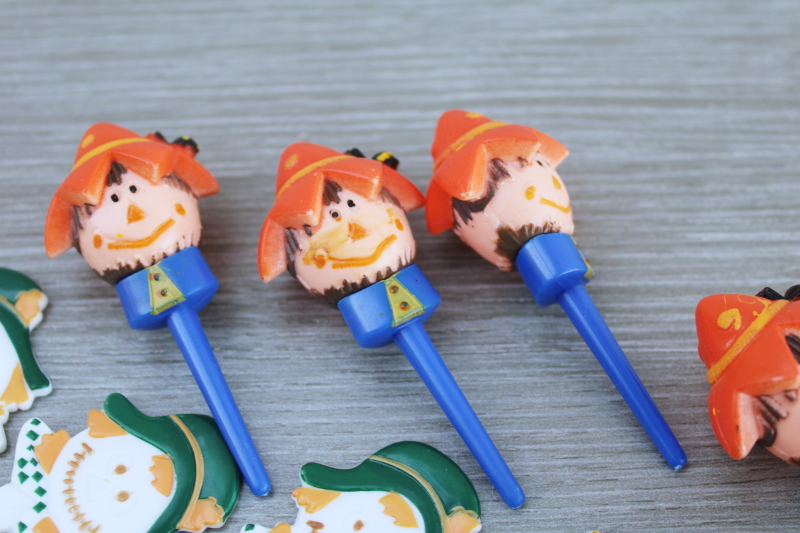 photo of plastic scarecrow party cupcake toppers or food picks seasonal decorations #2