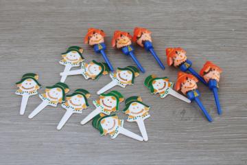 plastic scarecrow party cupcake toppers or food picks seasonal decorations