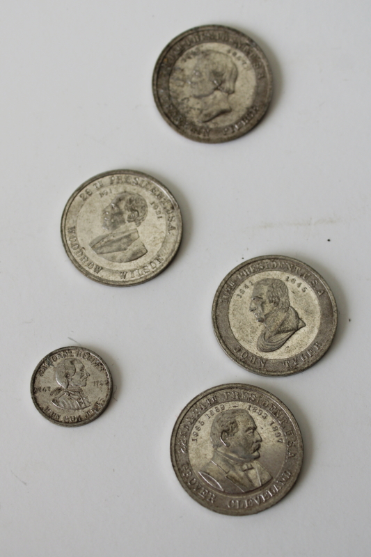 photo of play money vintage coins lot, Cracker Jack prizes, advertising pieces, trade tokens  #6