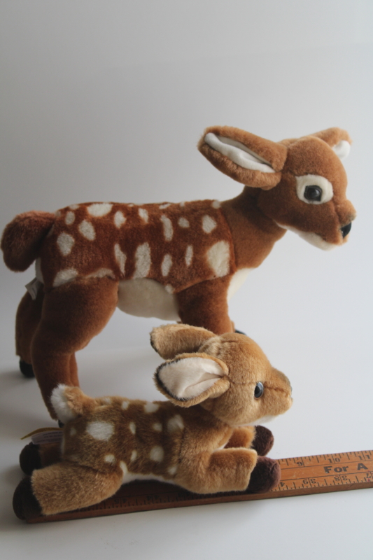 photo of plush toy deer large small fawns, white spotted young doe baby stuffed animals #2