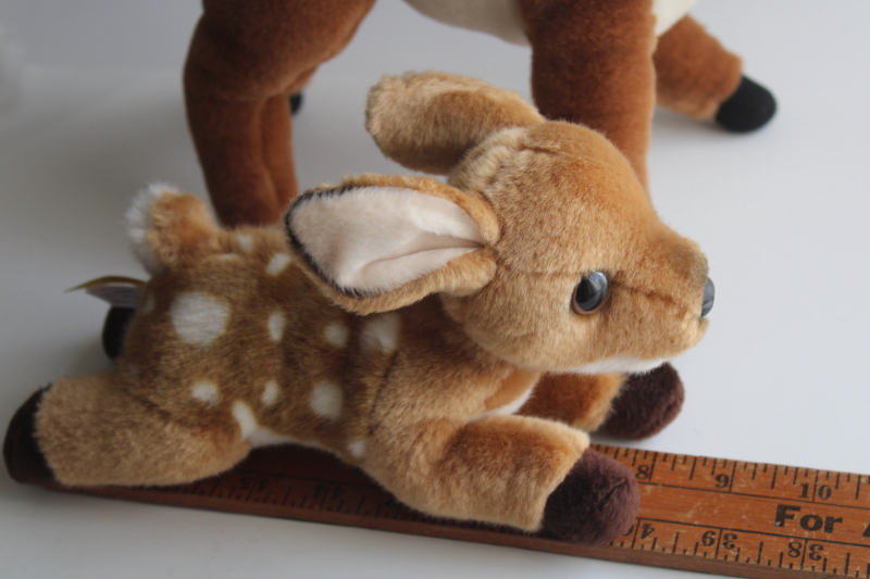 photo of plush toy deer large small fawns, white spotted young doe baby stuffed animals #3