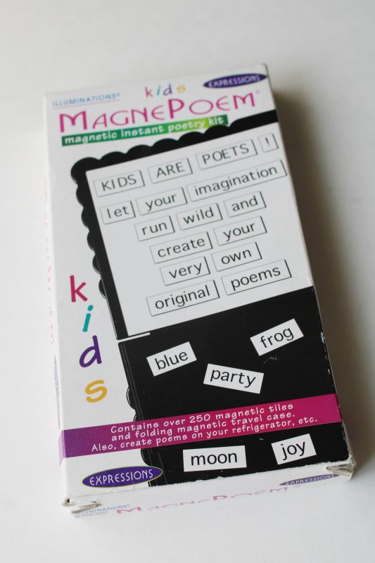 photo of poetry kit magnet tile words, kids Magnepoem magnets for fridge, lockers etc #1