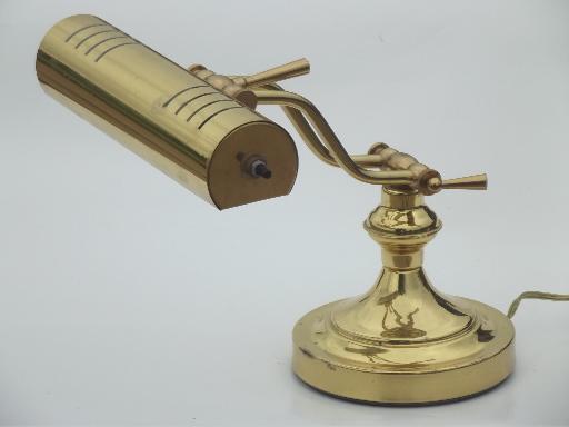 photo of polished brass banker's lamp for desk or library table reading light  #1